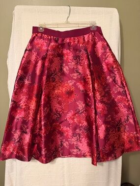 Isaac Mizrahi Berry Pink Floral A-Line Skirt